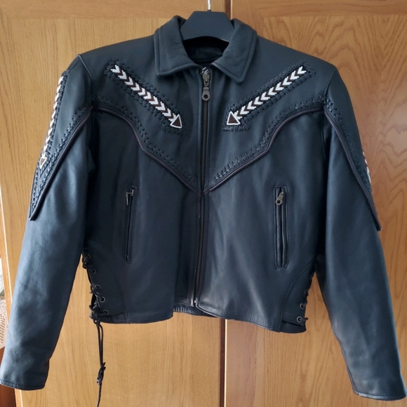 Womens leather biker jacket - Picture 1 of 9